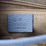GUCCI Monogram Dollar Calfskin Small Bree Tote Beige Ebony Mineral Blue