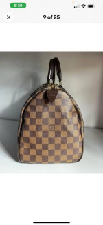 Authentic Louis-vuitton Damier Ebene Speedy 35 Handbag