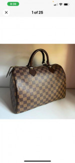 Authentic Louis-vuitton Damier Ebene Speedy 35 Handbag