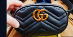 GUCCI Calfskin Matelasse GG Marmont Belt Bag