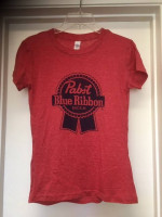 PABST BLUE RIBBON WOMENS RED T SHIRT NEW