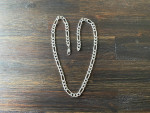 Silver 24" Figaro Chain Necklace 8mm Wide 58 Grams