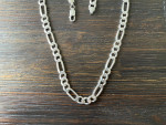 Silver 24" Figaro Chain Necklace 8mm Wide 58 Grams