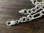 Silver 24" Figaro Chain Necklace 8mm Wide 58 Grams