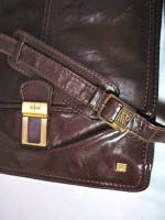 Vintage Brown Leather Messenger Bag  Handmade ADPEL Italy