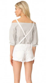 NWT FREE PEOPLE WHITE SHORTS OVERALLS Sz 26 NEW w TAGS
