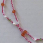 Pink Double Strand Seed Beaded Necklace