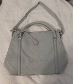 Luxurious Light Grey Empreinte Leather Antheia Ixia Handbag.