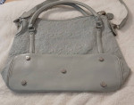 Luxurious Light Grey Empreinte Leather Antheia Ixia Handbag.