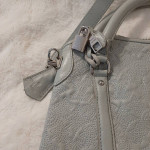 Luxurious Light Grey Empreinte Leather Antheia Ixia Handbag.