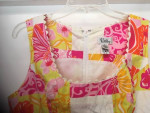 LILLY PULITZER Floral Patchwork Dress White Crochet Sz 8 NEW