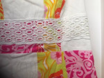 LILLY PULITZER Floral Patchwork Dress White Crochet Sz 8 NEW