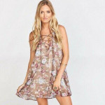 NWT SHOW ME YOUR MUMU MAUVE FLORAL DRESS Sz Medium NEW w TAGS