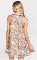 NWT SHOW ME YOUR MUMU MAUVE FLORAL DRESS Sz Medium NEW w TAGS