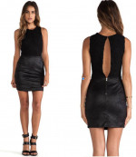 NIGHTCAP BLACK VEGAN LEATHER DRESS NEW