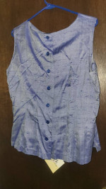 NWT XL 2 piece,  blue, sleeveless silk exchange noile outfit
