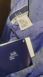 NWT XL 2 piece,  blue, sleeveless silk exchange noile outfit