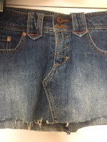 DENIM BLUE JEAN CUT OFF MINI SKIRT Sz 5