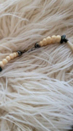 MOVING SALE! "VINTAGE" JADE, CORAL, STERLING SILVER BEADED NECKLACE