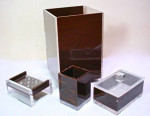 Vintage Lucite Bathroom Set 1970s Brown & Clear 4 Pieces
