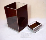 Vintage Lucite Bathroom Set 1970s Brown & Clear 4 Pieces