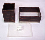Vintage Lucite Bathroom Set 1970s Brown & Clear 4 Pieces