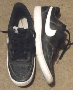 Nike Size 10 Court Vision Low Tops (Black/White)