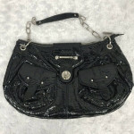 BOTKIER for TARGET BLACK PATENT SNAKE PURSE w CHAIN STRAP Never Used