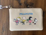 Coach Peanuts Corner Zip Wristlet With Snoopy & Friends Motif
