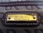 RIONI Signature Ash Brown Cavas and Leather Classic Shoulder Bag/Tote