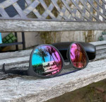 Nike Eyewear Kismet Round Sunglasses - Matte Cool Grey, Teal/Pink