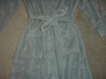 Gray Fleece Robe Bathrobe w/ Tie Closure One Size Unisex Brand New NIB