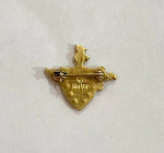 Yellow Gold DeMolay With Seed Pearl And Blue Enamel Vintage Mini Lapel