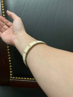 antique bone inlay brass bangle bracelet
