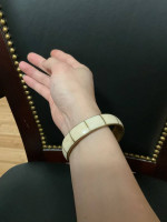 antique bone inlay brass bangle bracelet