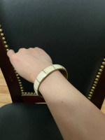 antique bone inlay brass bangle bracelet