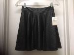 NWT BLACK FAUX LEATHER MINI SKIRT LASER CUT OUTS Sz XS NEW w TAGS