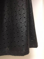 NWT BLACK FAUX LEATHER MINI SKIRT LASER CUT OUTS Sz XS NEW w TAGS
