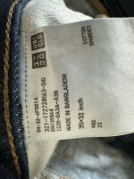 Made in USA Left field NYC Black Selvedge Jeans 32x30 + Uniqlo Selvedg