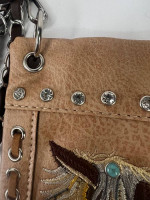 *NEW* Leather Cross Body Purse Messenger Bag Brown