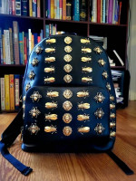 GUCCI Leather Marmont animal studs large backpack