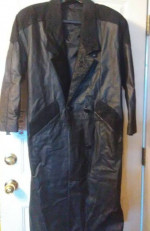 Long Leather Woman's Coat