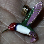 14 Carat Gold Hummingbird Pendant