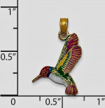 14 Carat Gold Hummingbird Pendant