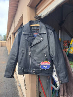 * * * SawEEET Biker Jacket Near New Black Leather Lifetime Quality * *