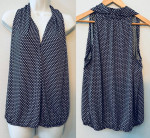 women’s Max Studio black/white sleeveless V-neck blouse - size XL
