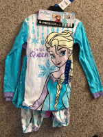DISNEY FROZEN 4 PIECE I'M the Queen"Matching Pajamia Set Girls size 6X