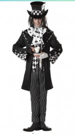 Dark Mad Hatter Alice In Wonderland Adult Costume Mens Medium
