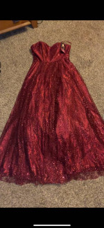 New, red, sparkly, sleeveless prom dress!!