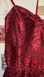 New, red, sparkly, sleeveless prom dress!!